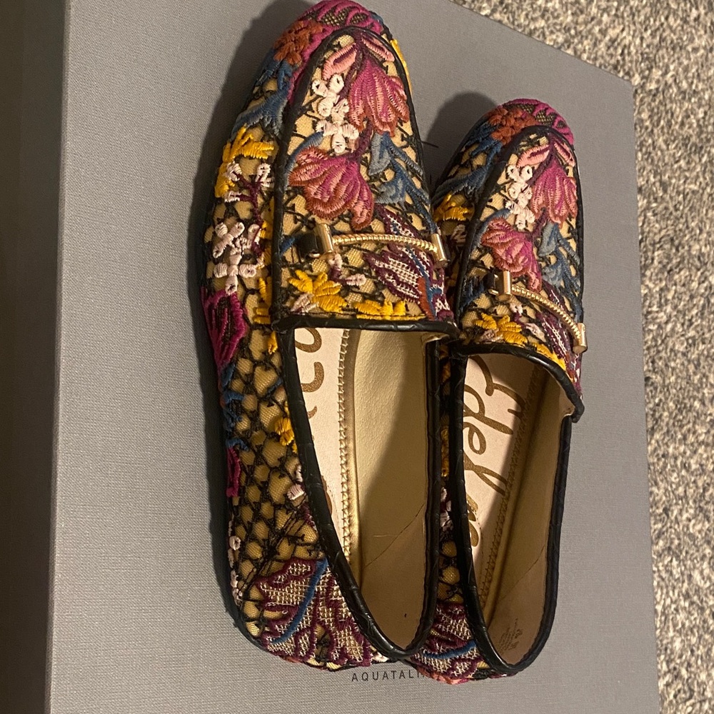 Sam Edelman Floral Loafers with Embroidery